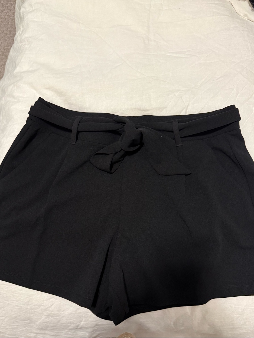 LOFT Black Tie-Waist Shorts